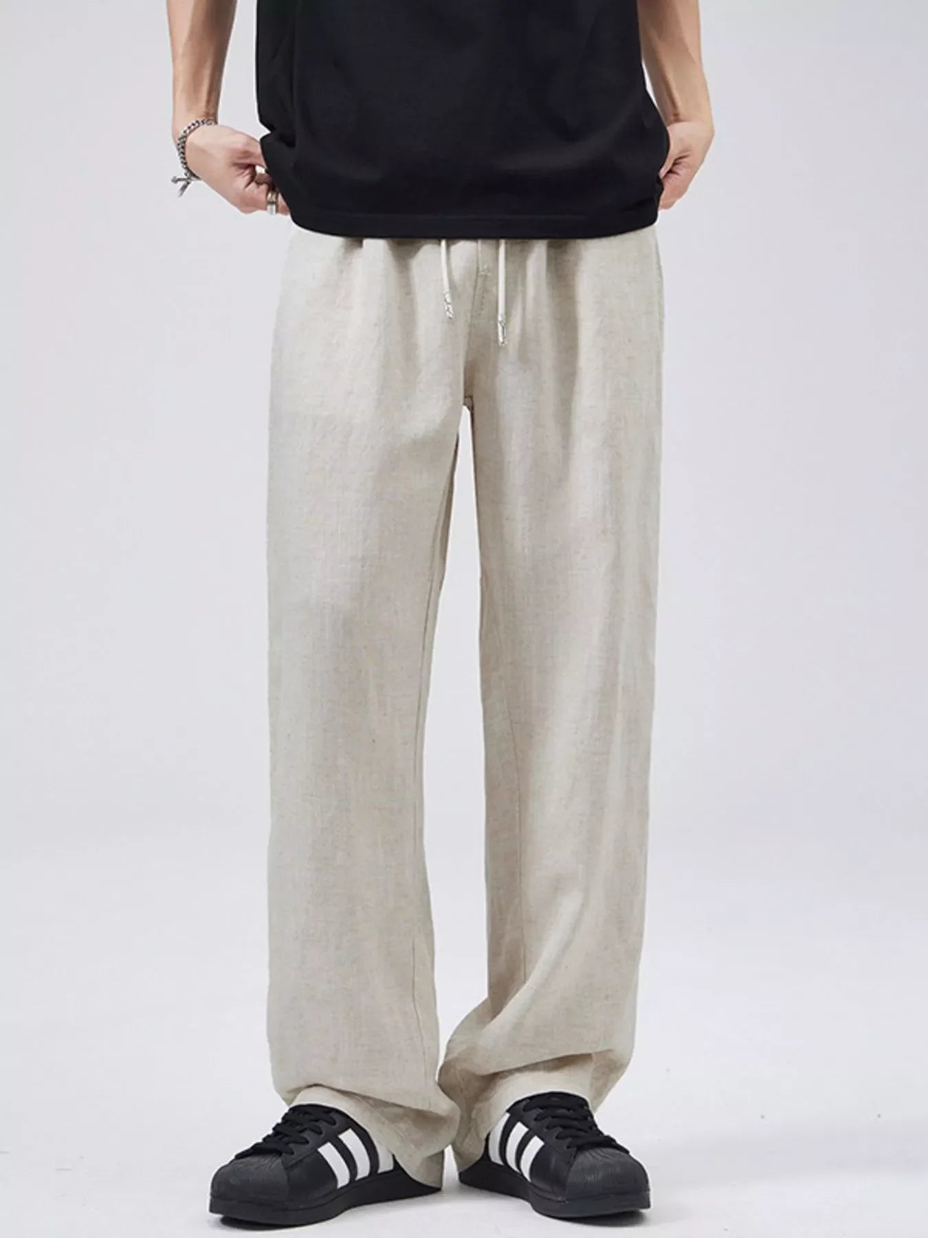 Men's Full Size Casual Loose-Fit Drawstring Pants Plus Size