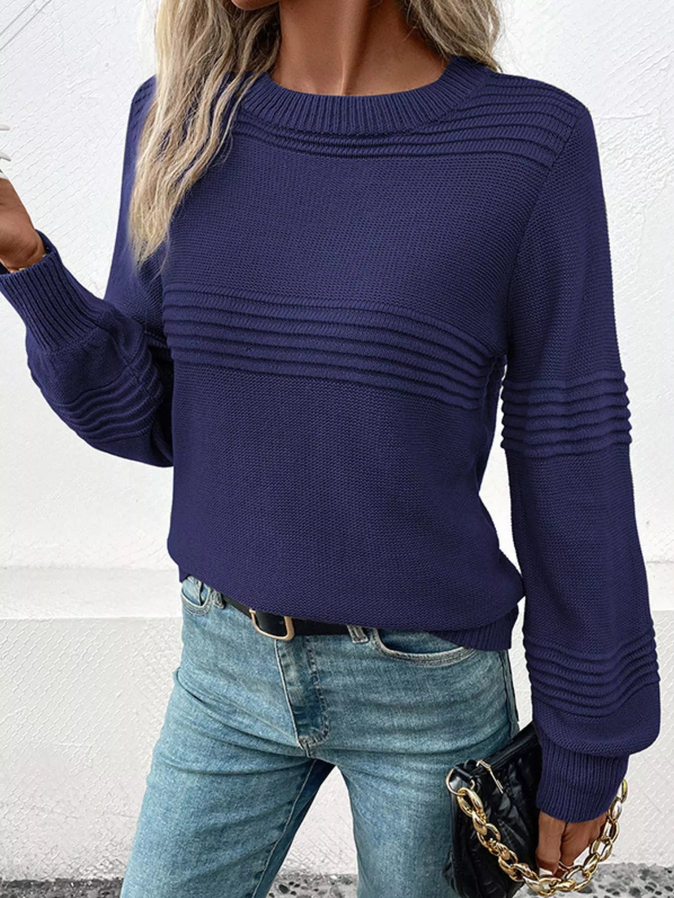 Round Neck Long Sleeve Sweater