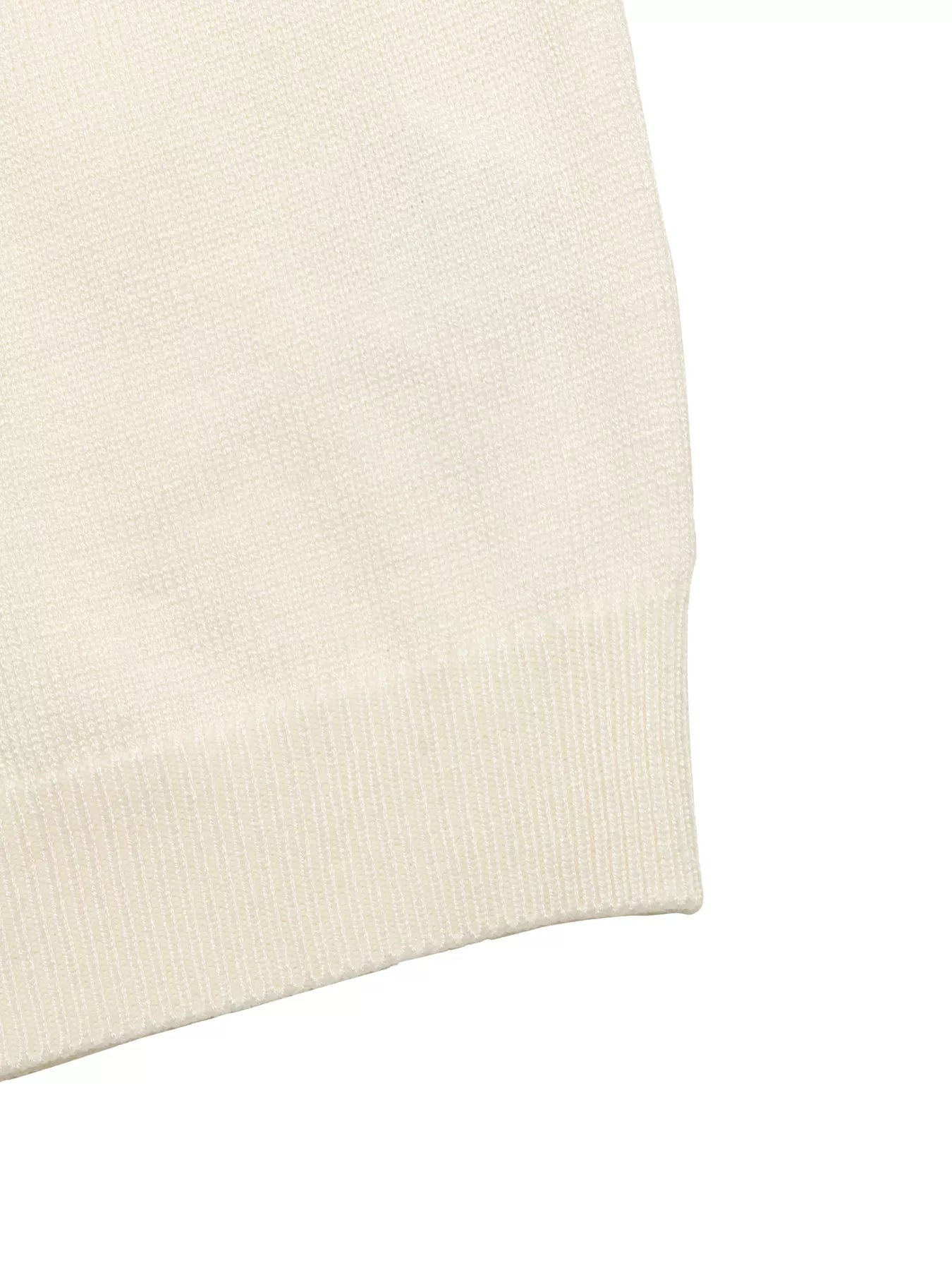 Ruffle Trim Pearl Button V-Neck Knit Top