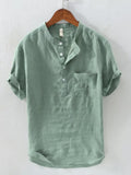 Men's Plus Size Button Detail Short Sleeve Shirt