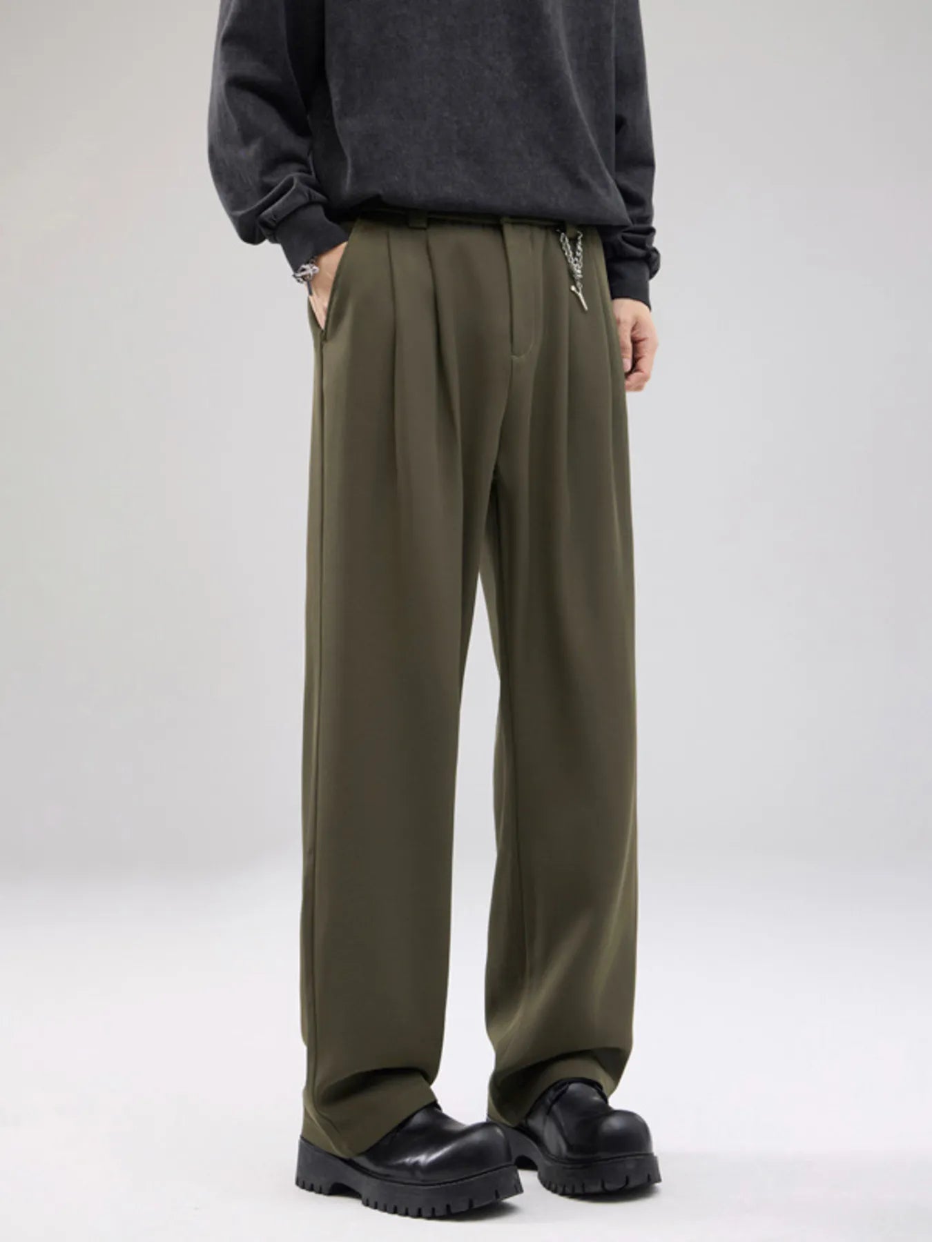 Men's Full Size Drawstring Wide Leg Pants with Pockets Plus Size