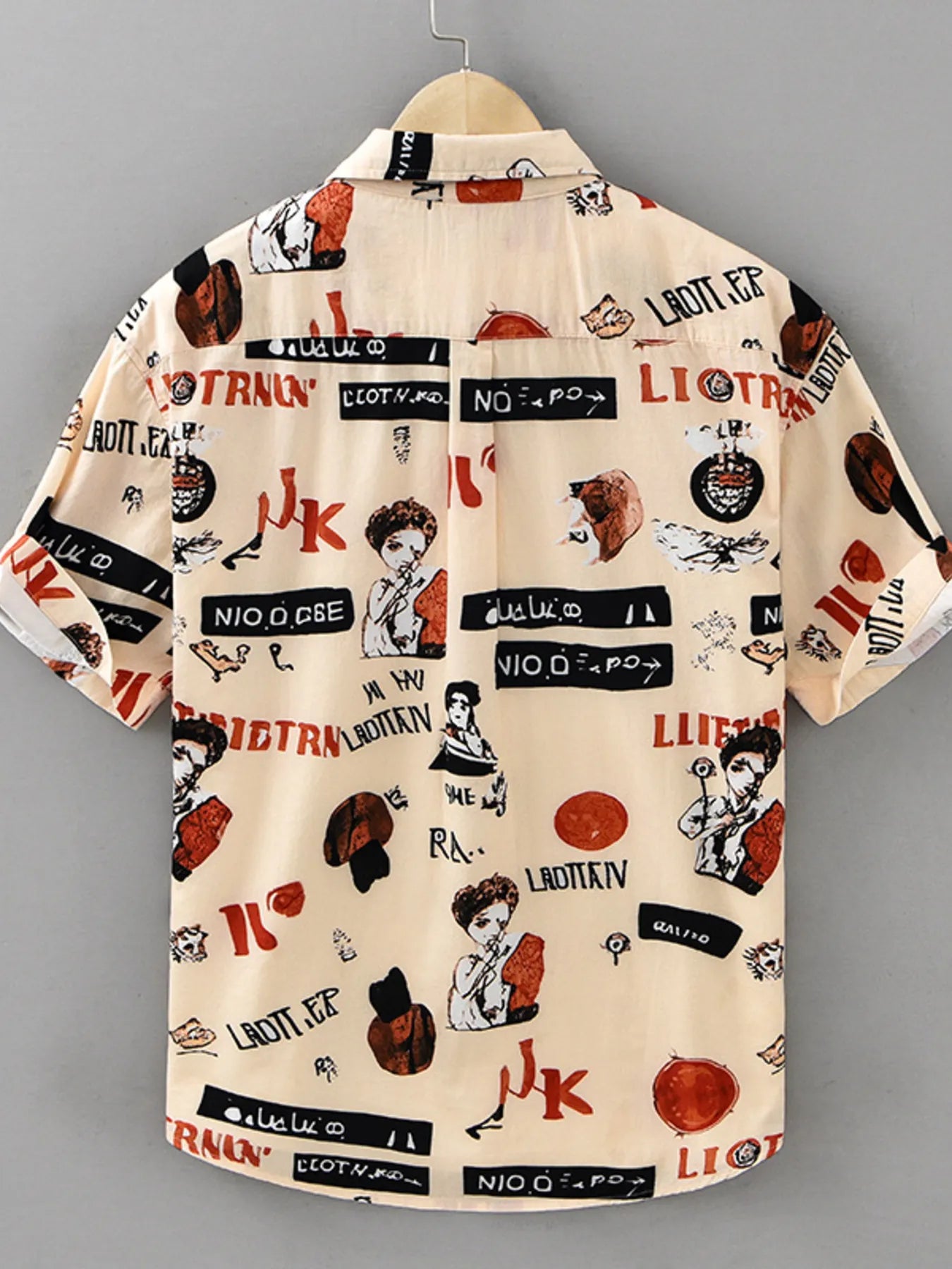 Men's Plus Size Printed Short Sleeve Casual Shirt