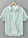 Men's Plus Size Classic Striped Short Sleeve Shirt