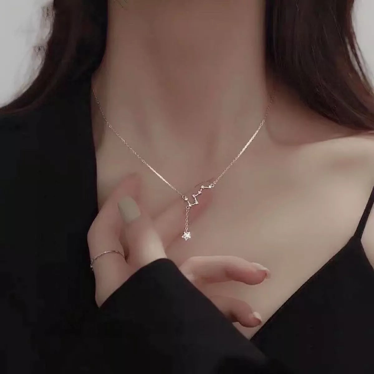 925 Sterling Silver Zircon Star Necklace