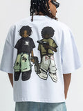 Men's Cartoon Round Neck Half Sleeve T-Shirt