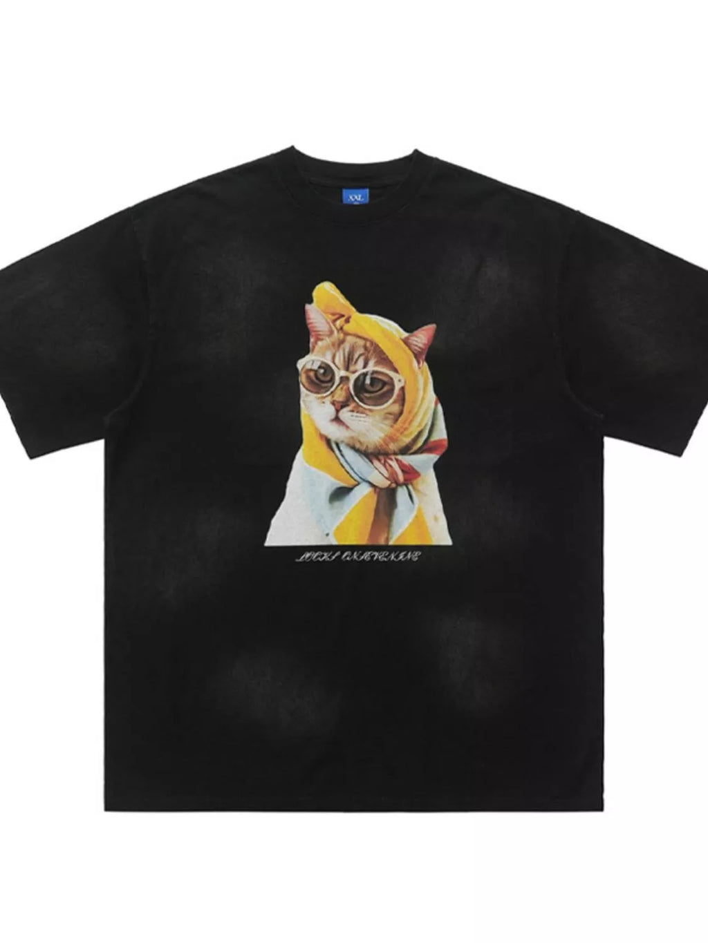 Men's Cat Graphic Round Neck T-Shirt