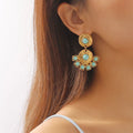 18K Gold-Plated Turquoise Dangle Earrings
