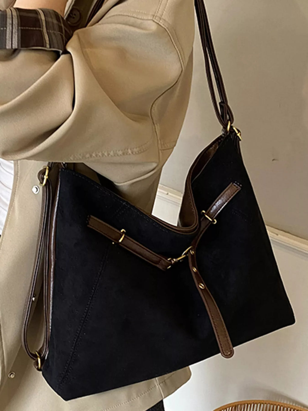 Vintage Suede Tote Bag