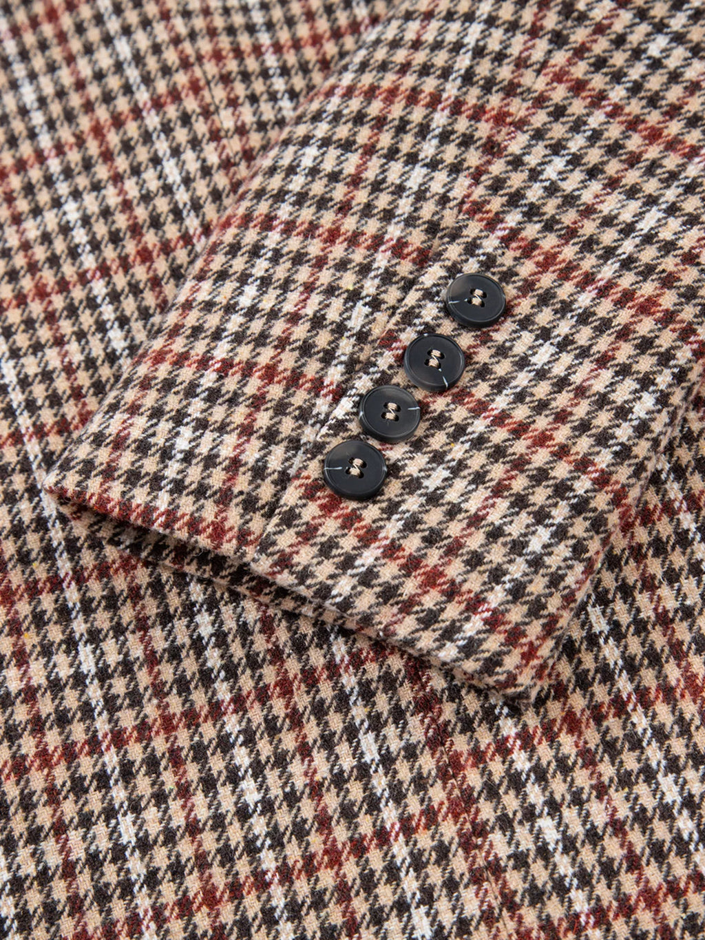 Houndstooth Lapel Collar Blazer