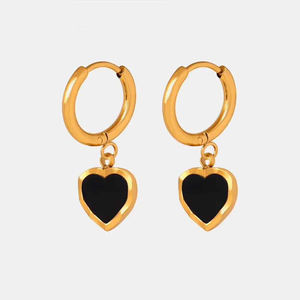 18K Gold-Plated Heart Drop Earrings