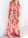 Full Size Off-Shoulder Tiered Maxi Dress Plus Size