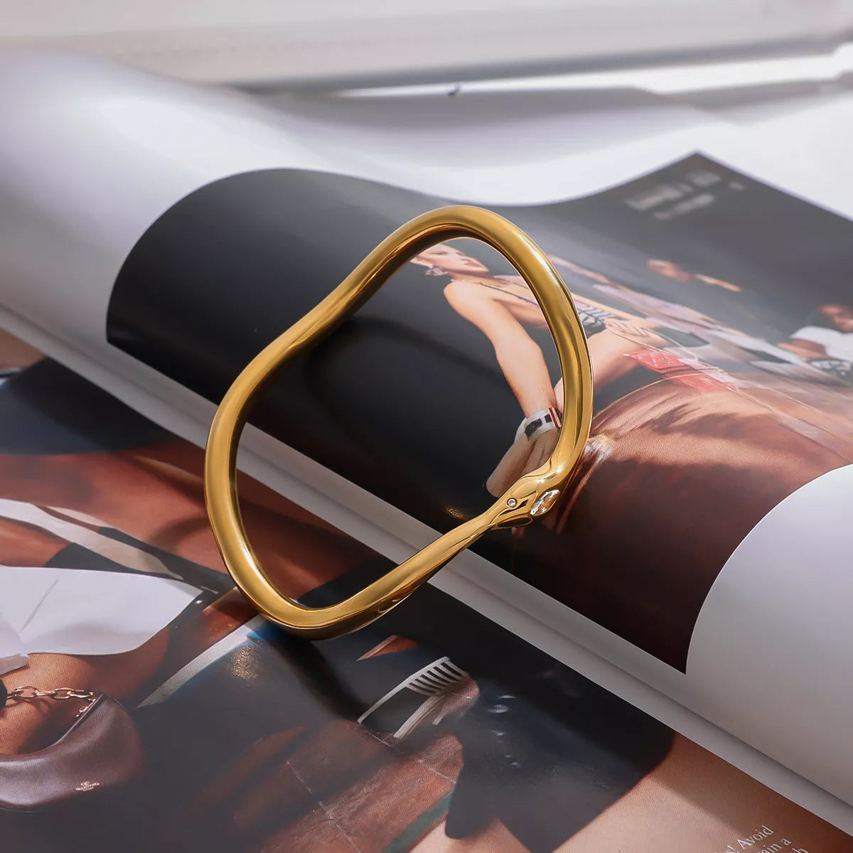 18K Gold-Plated Wave Bracelet