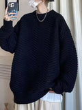 Men's Textured Knit Oversized Sweater