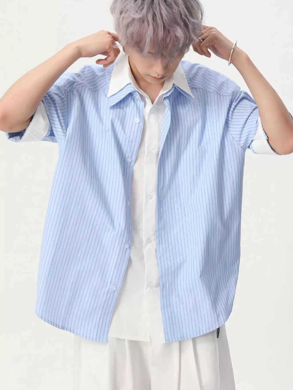 Men's Striped Button Up Shirt