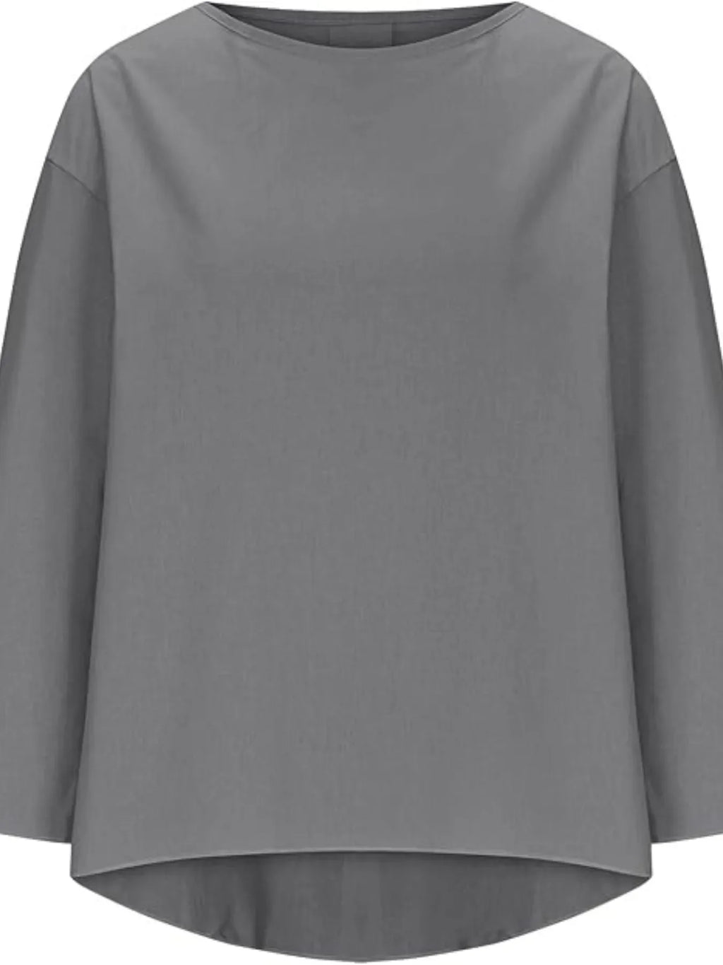 Full Size Round Neck Relaxed Fit Blouse Plus Size
