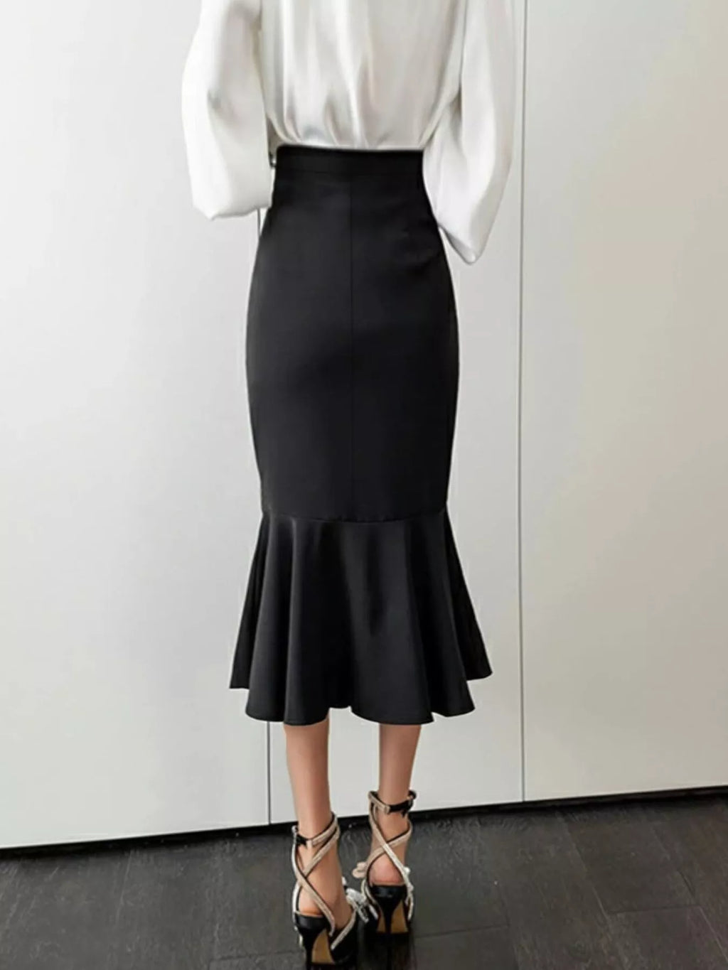 Ruched High Waist Mermaid Skirt
