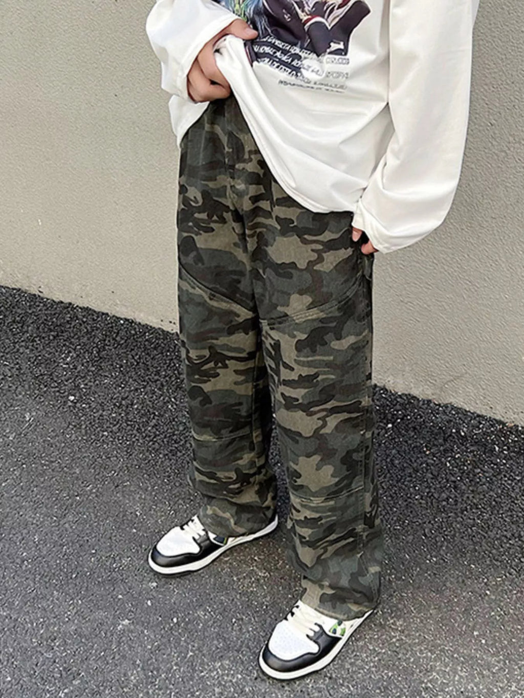 Men's Full Size Camouflage Loose Fit Jeans Plus Wize