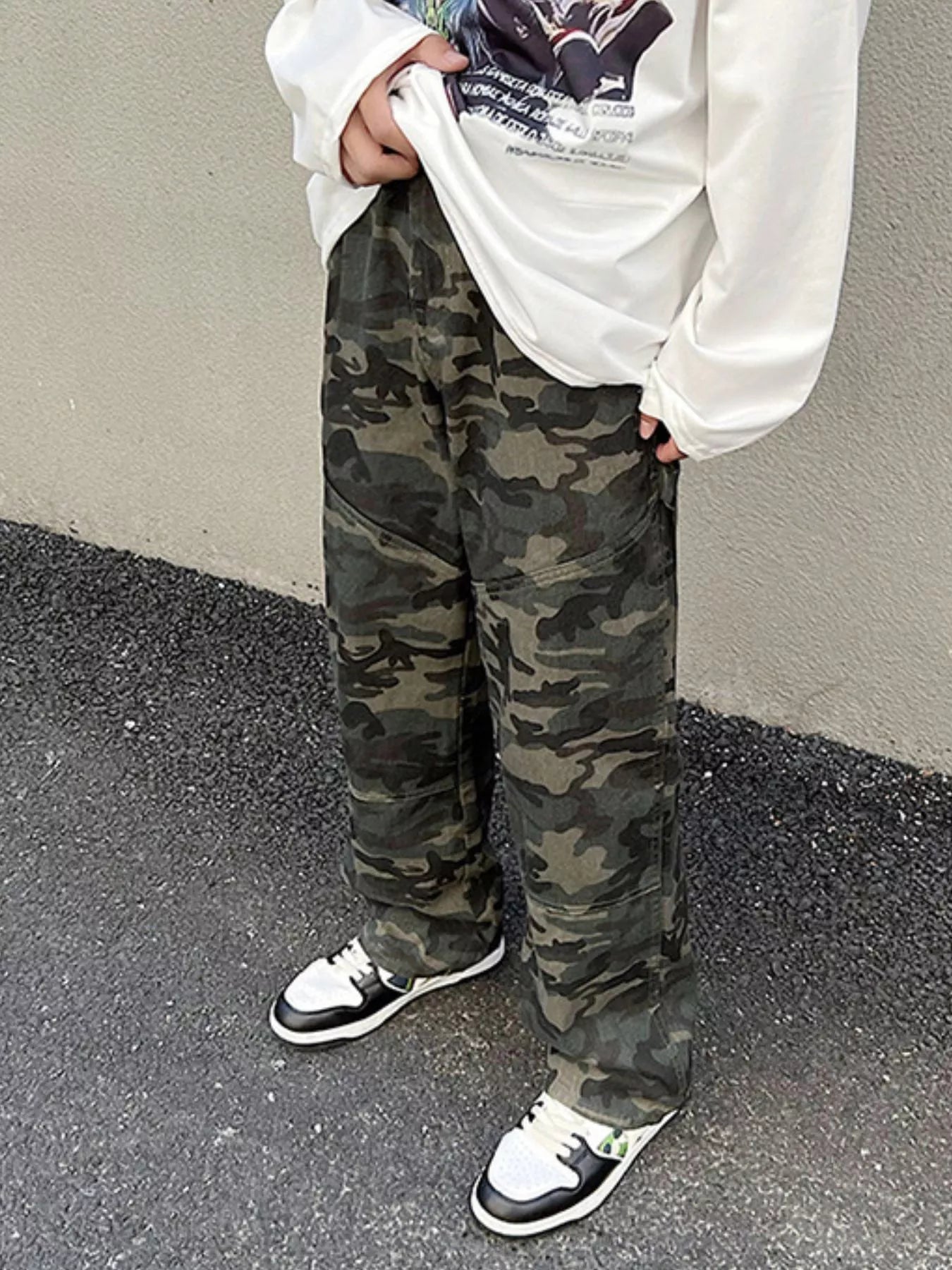 Men's Full Size Camouflage Loose Fit Jeans Plus Wize