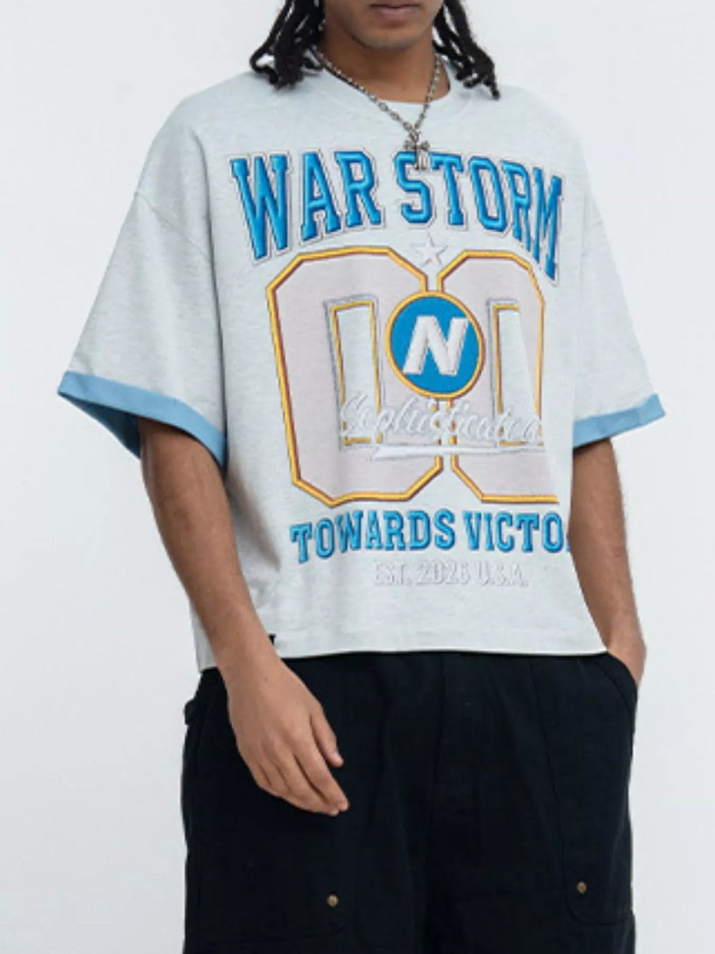 Men's War Storm Graphic Round Neck T-Shirt