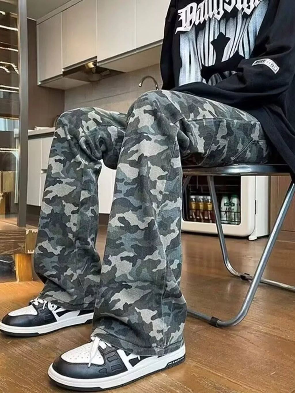Men's Full Size Camo Print Relaxed Fit Jeans Plus Size
