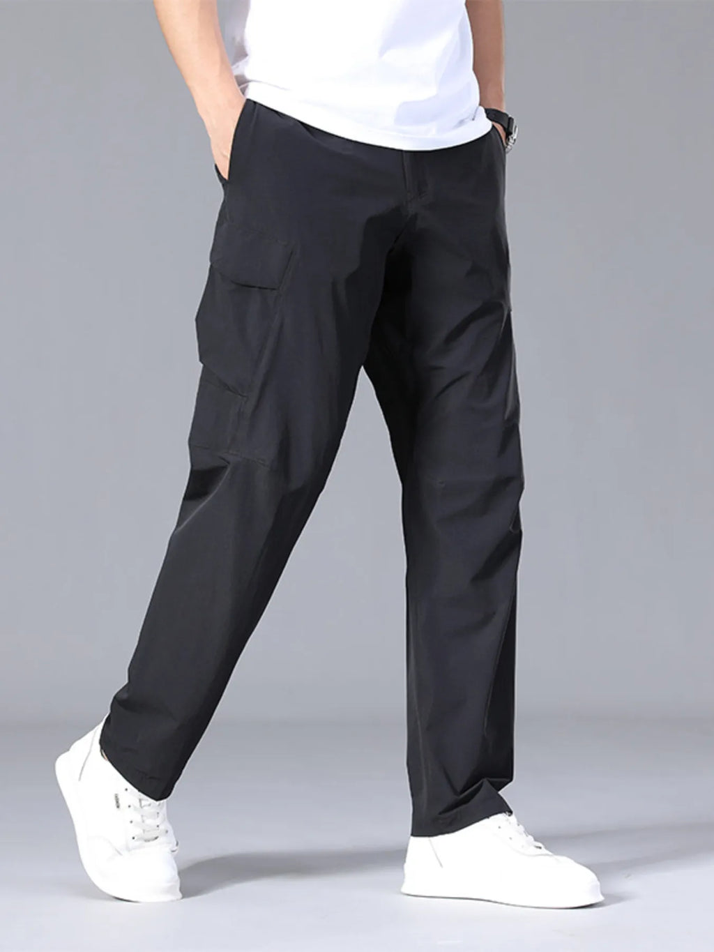 Men's Plus Size Pocketed Loose Fit Pants
