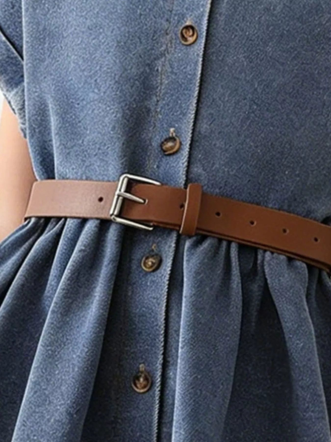 Children's Casual Denim Button-Down Dress