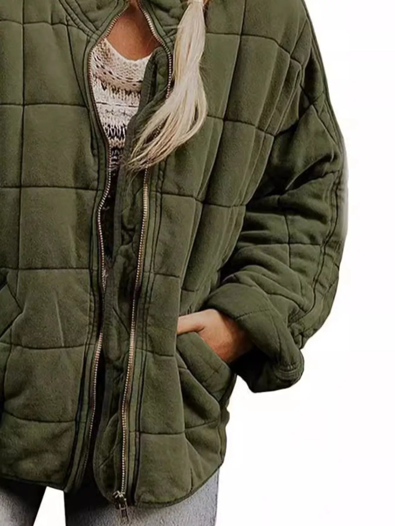 Quilted Zip Up Outerwear