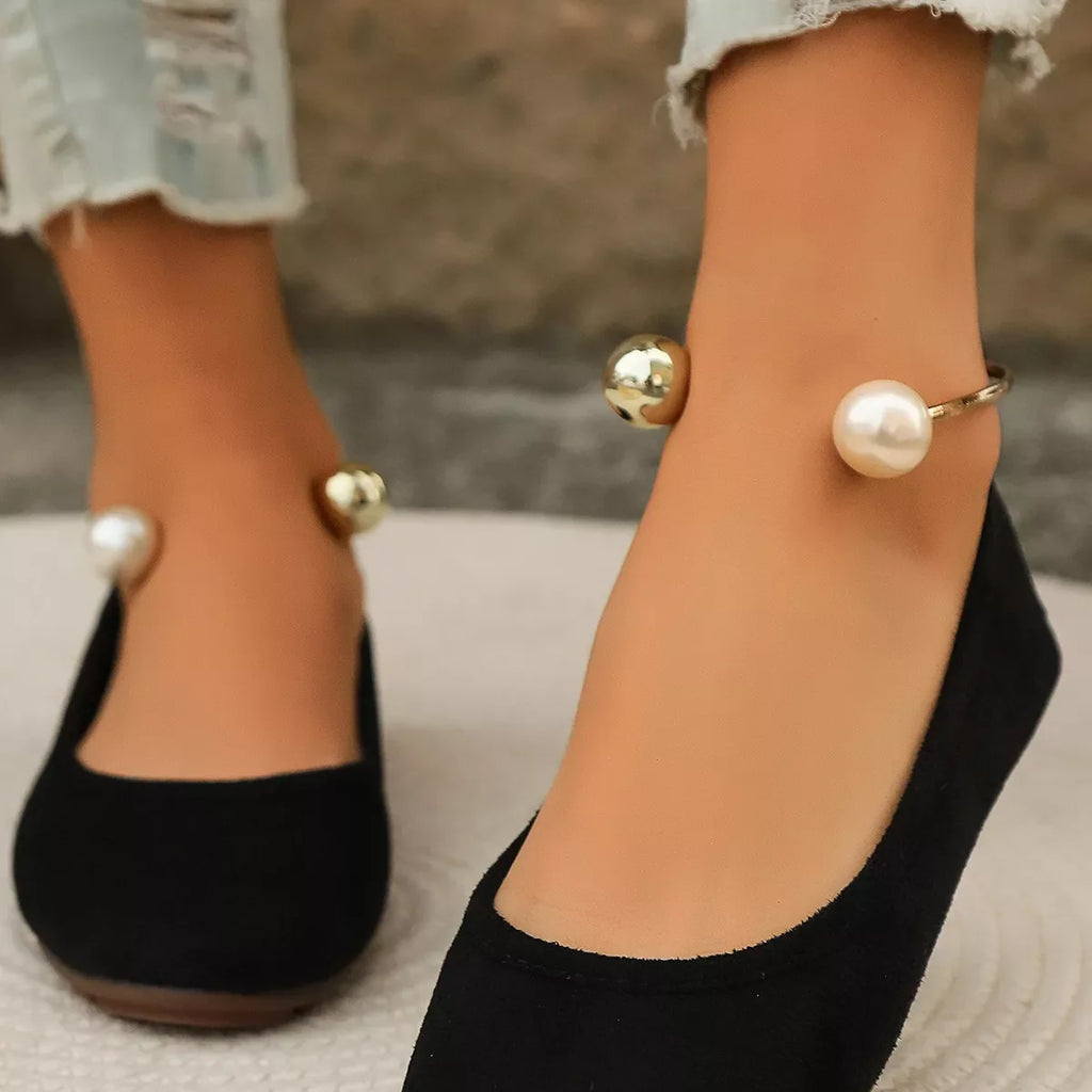 Pearl Ankle Strap Slip-Ons