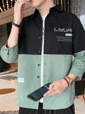 Men's Plus Size Two-Tone Casual Button-Down Shirt