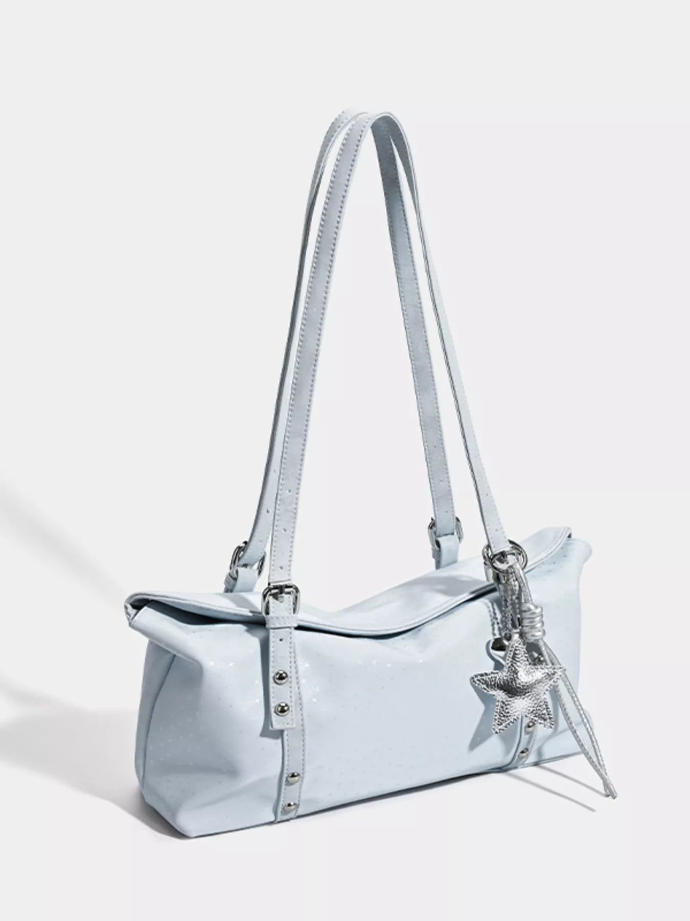 Leather Shoulder Bag with Star Charm