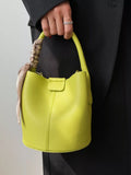 Leather Bucket Crossbody Bag