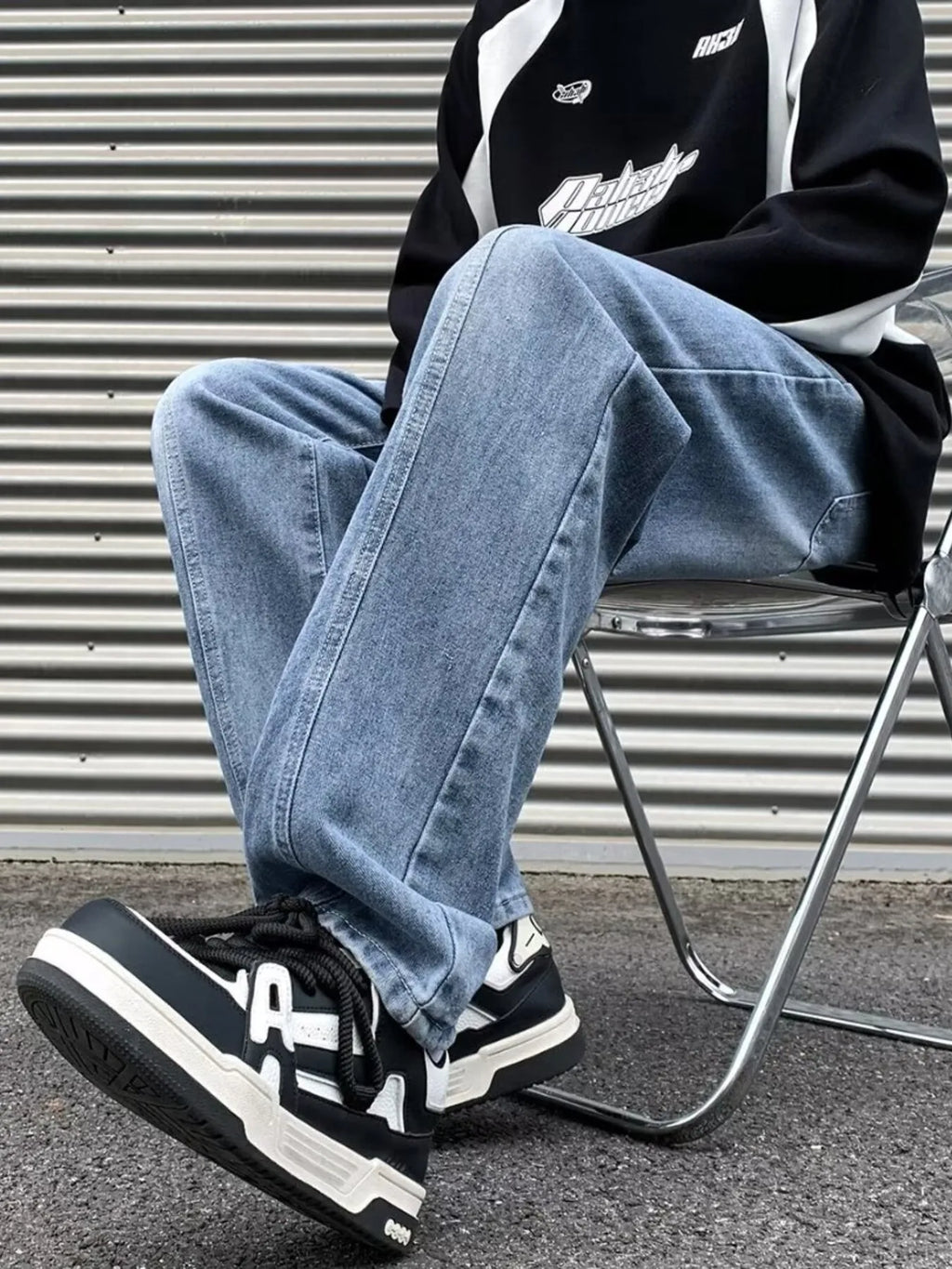 Men's Plus Size Wash Straight Leg Jeans
