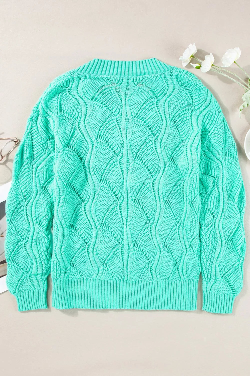 Elegant Texture V-Neck Knit Top