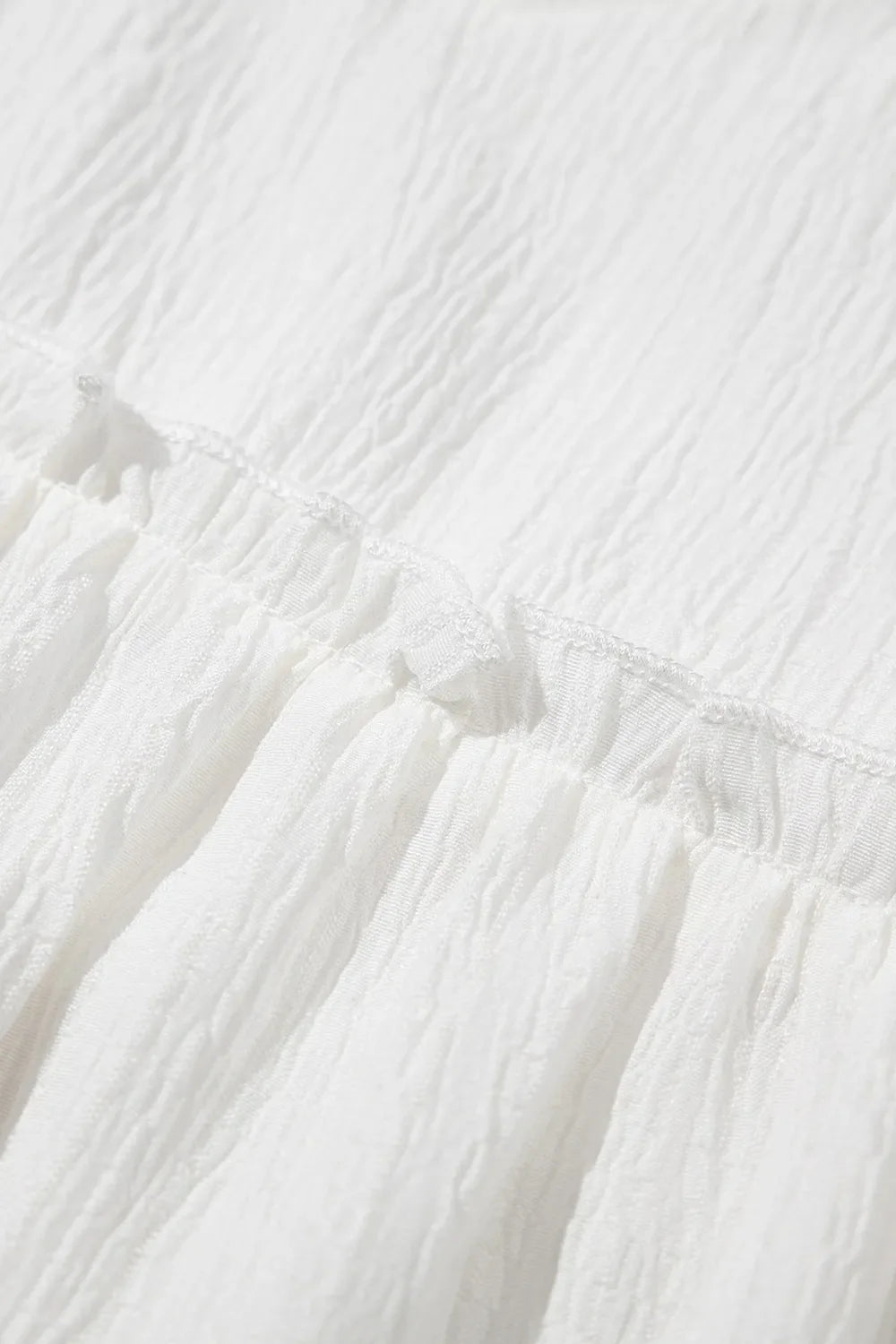 Ruffled Trim V Neck Flutter Flowy Top