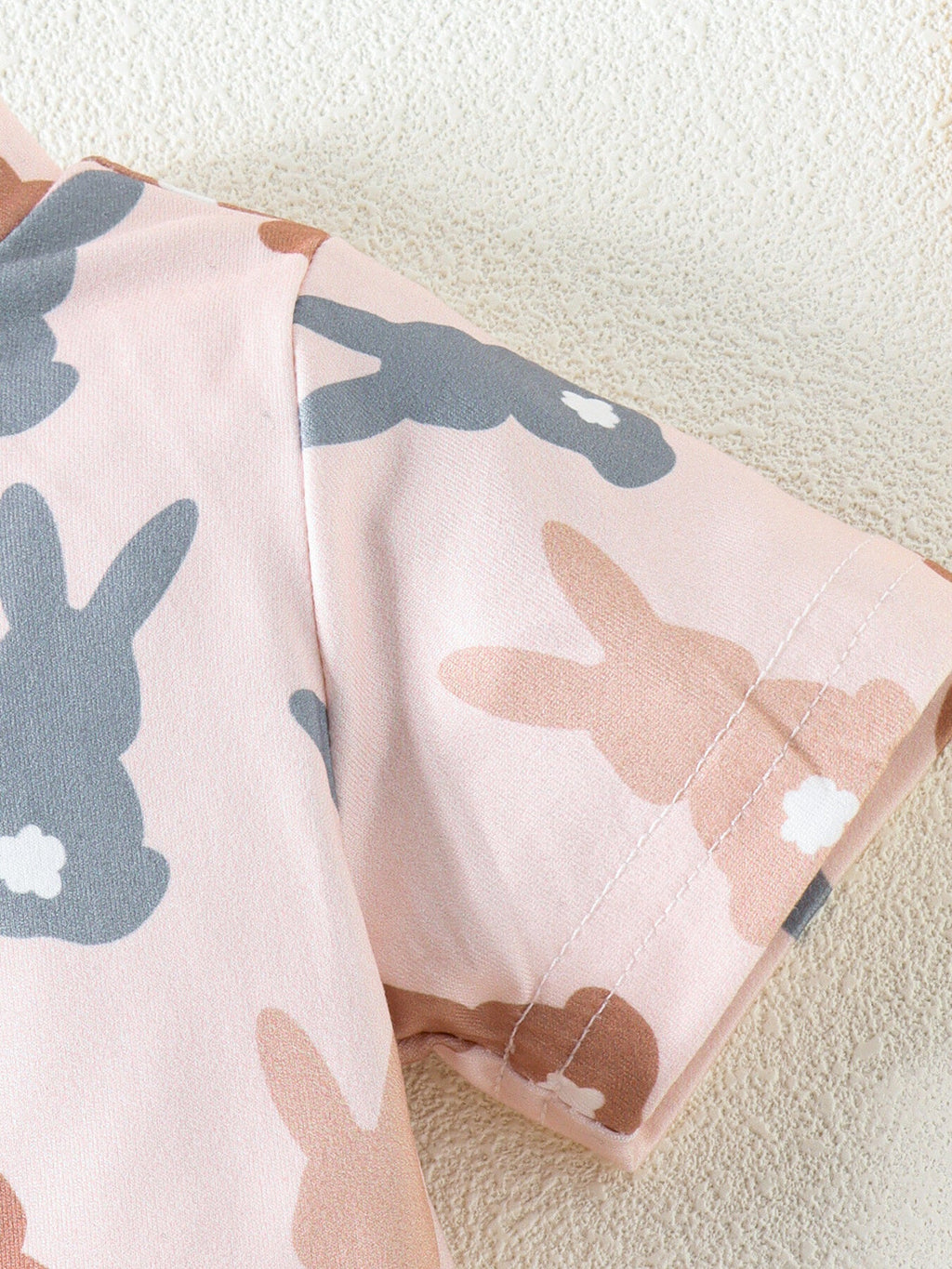 Children's Bunny Print Short Sleeve Top and Shorts Set