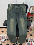 Men's Plus Size Vintage Wash Flare Jeans