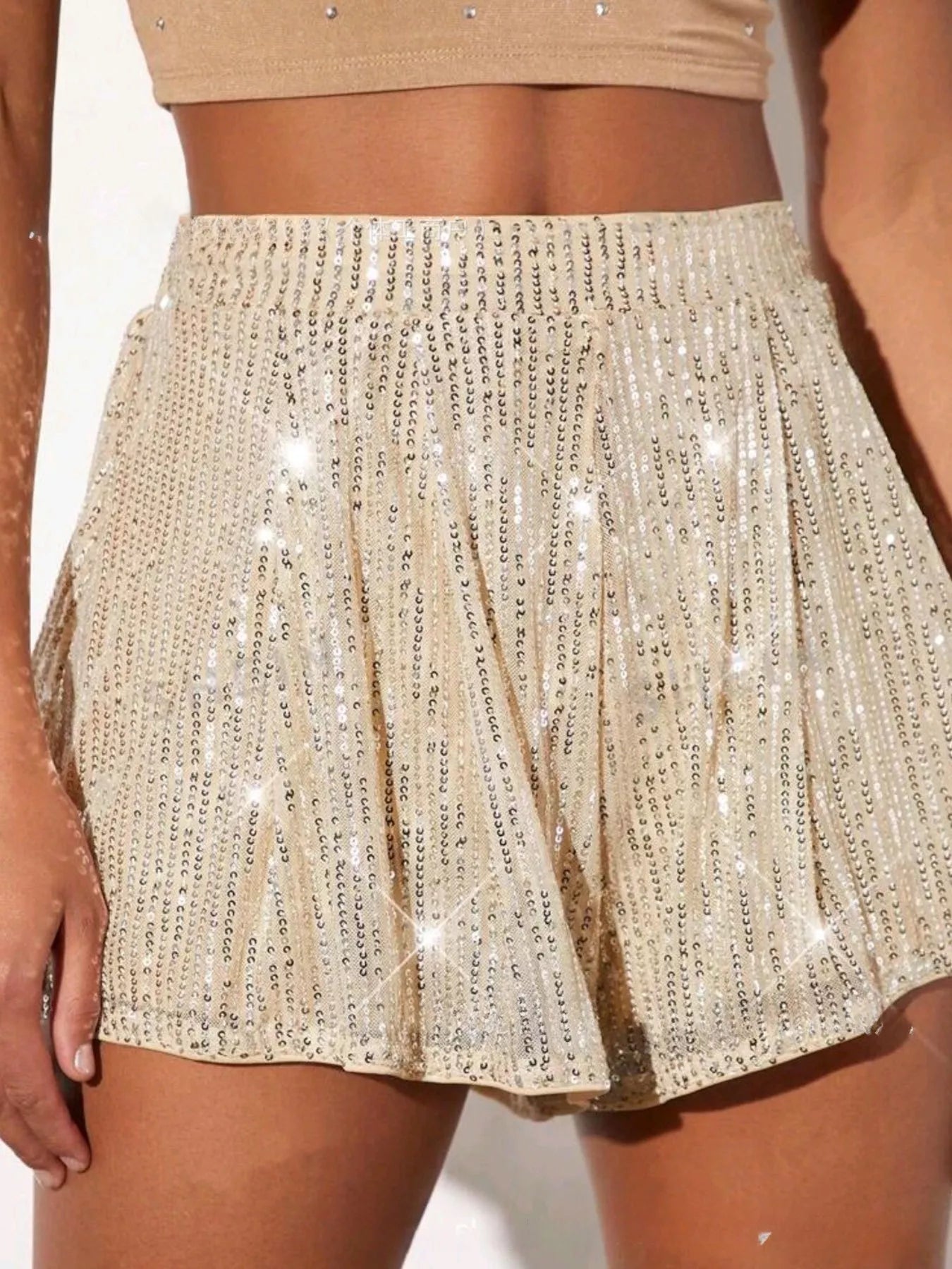 Sequin High Waist Shorts