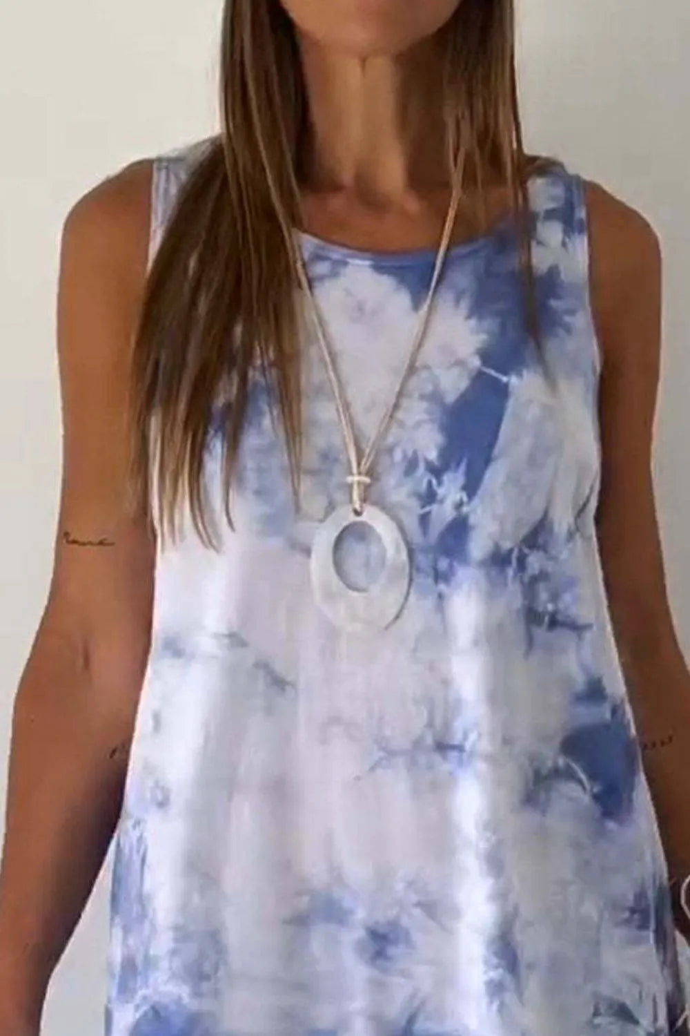Tie-Dye Sleeveless Mini Tank Dress