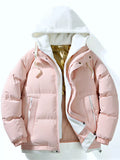 Men's Full Size Two-Tone Hooded Puffer Jacket Plus Size