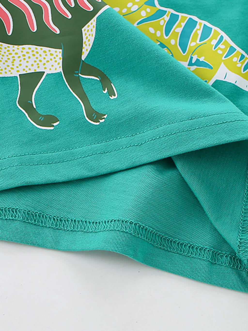 Children's Dinosaur Print Crew Neck Short Sleeve T-Shirt