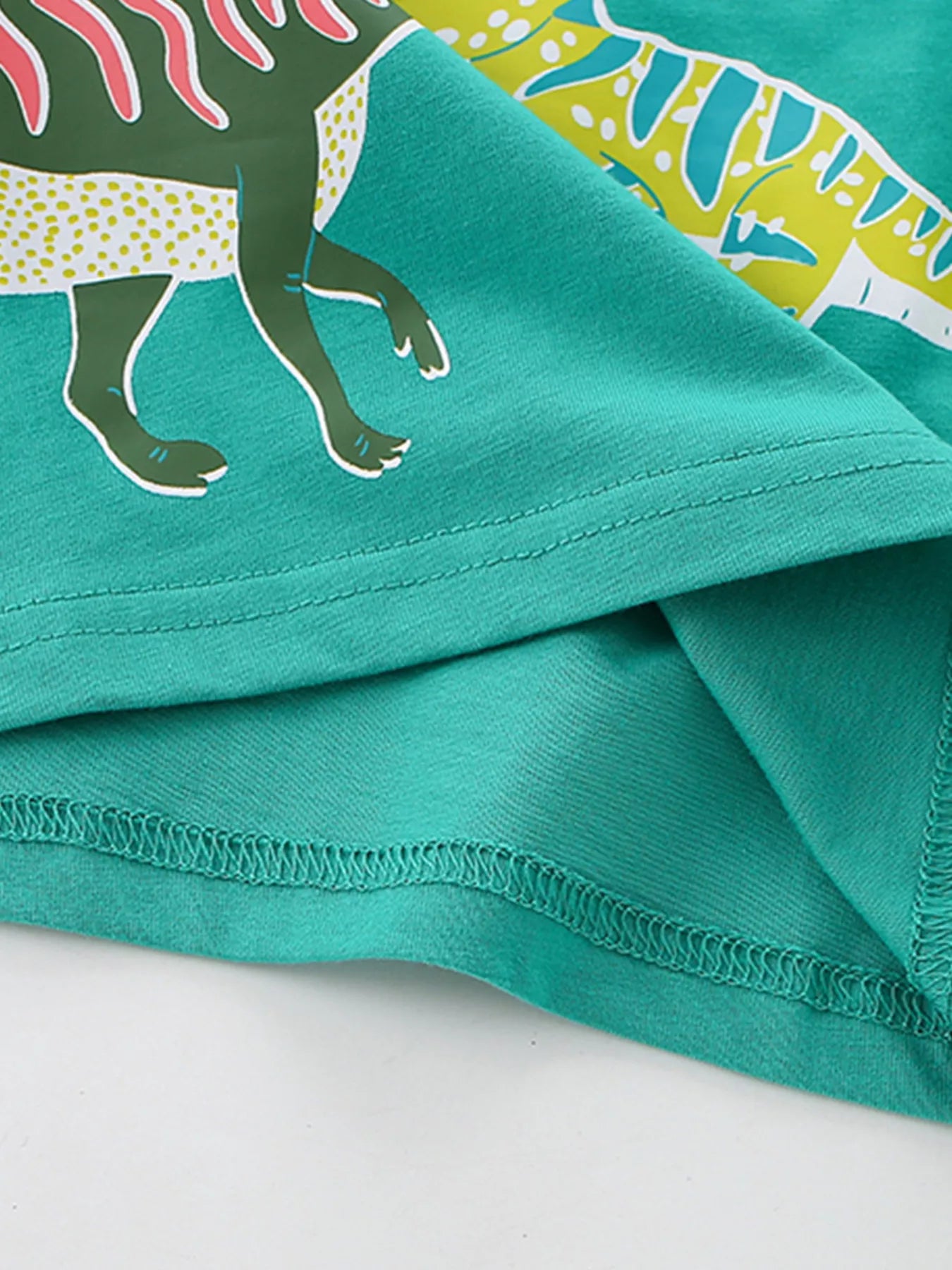 Children's Dinosaur Print Crew Neck Short Sleeve T-Shirt