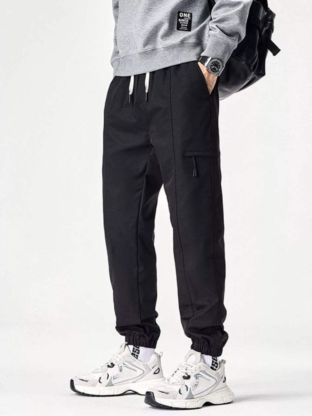 Men's Plus Size Drawstring Wide Leg Joggers