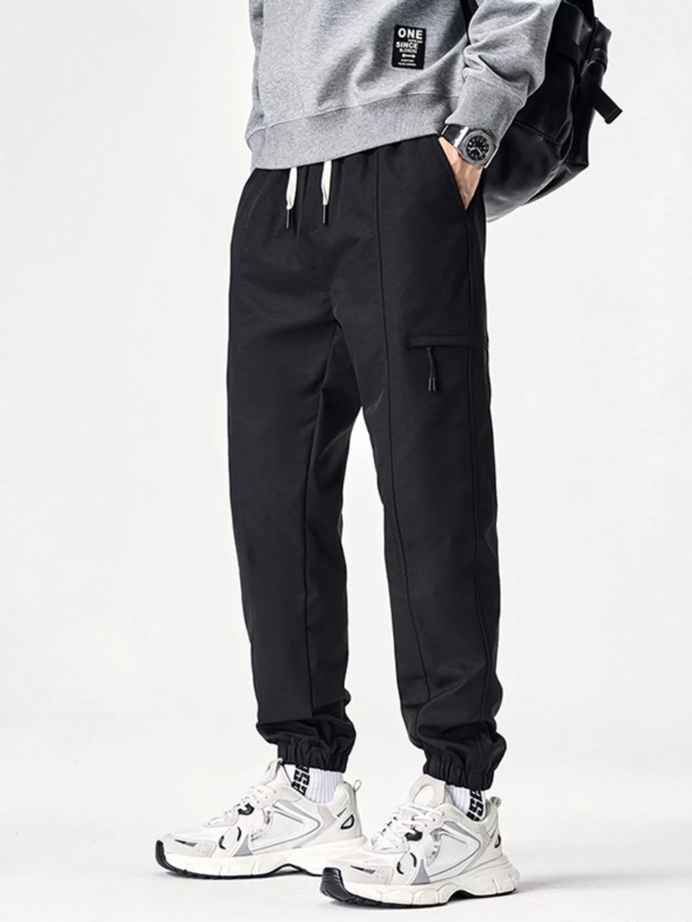 Men's Plus Size Drawstring Wide Leg Joggers