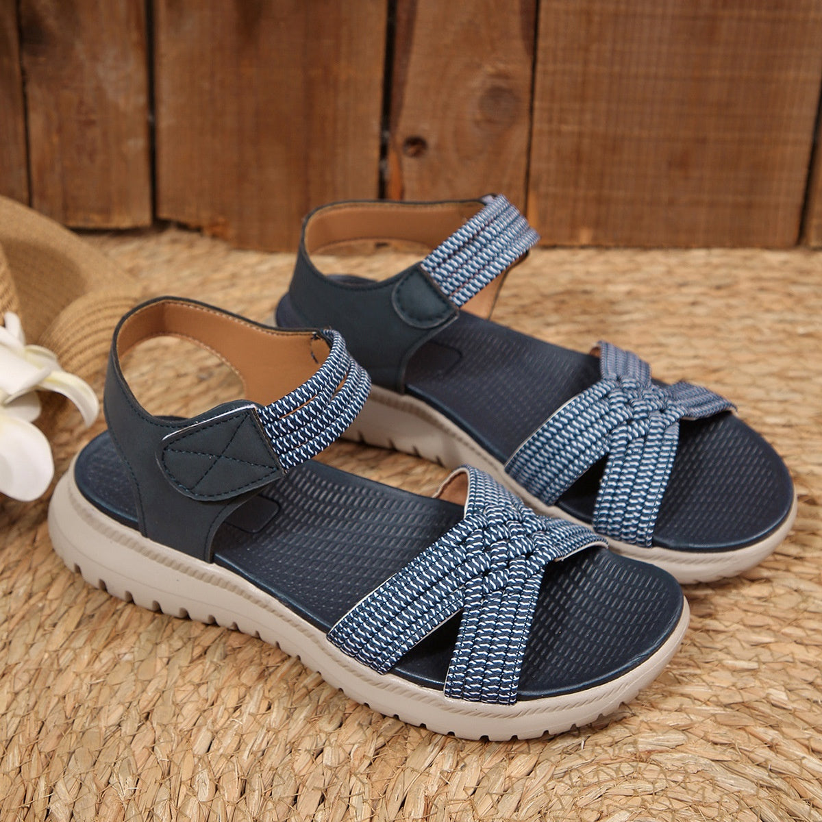 Open Toe Woven Strap Sandals