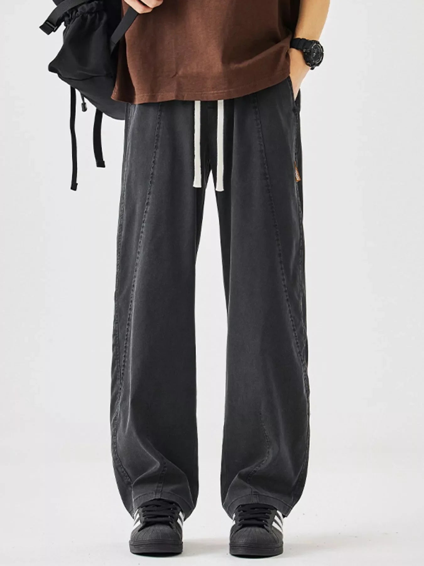 Men's Plus Size Casual Loose Wide Leg Pants