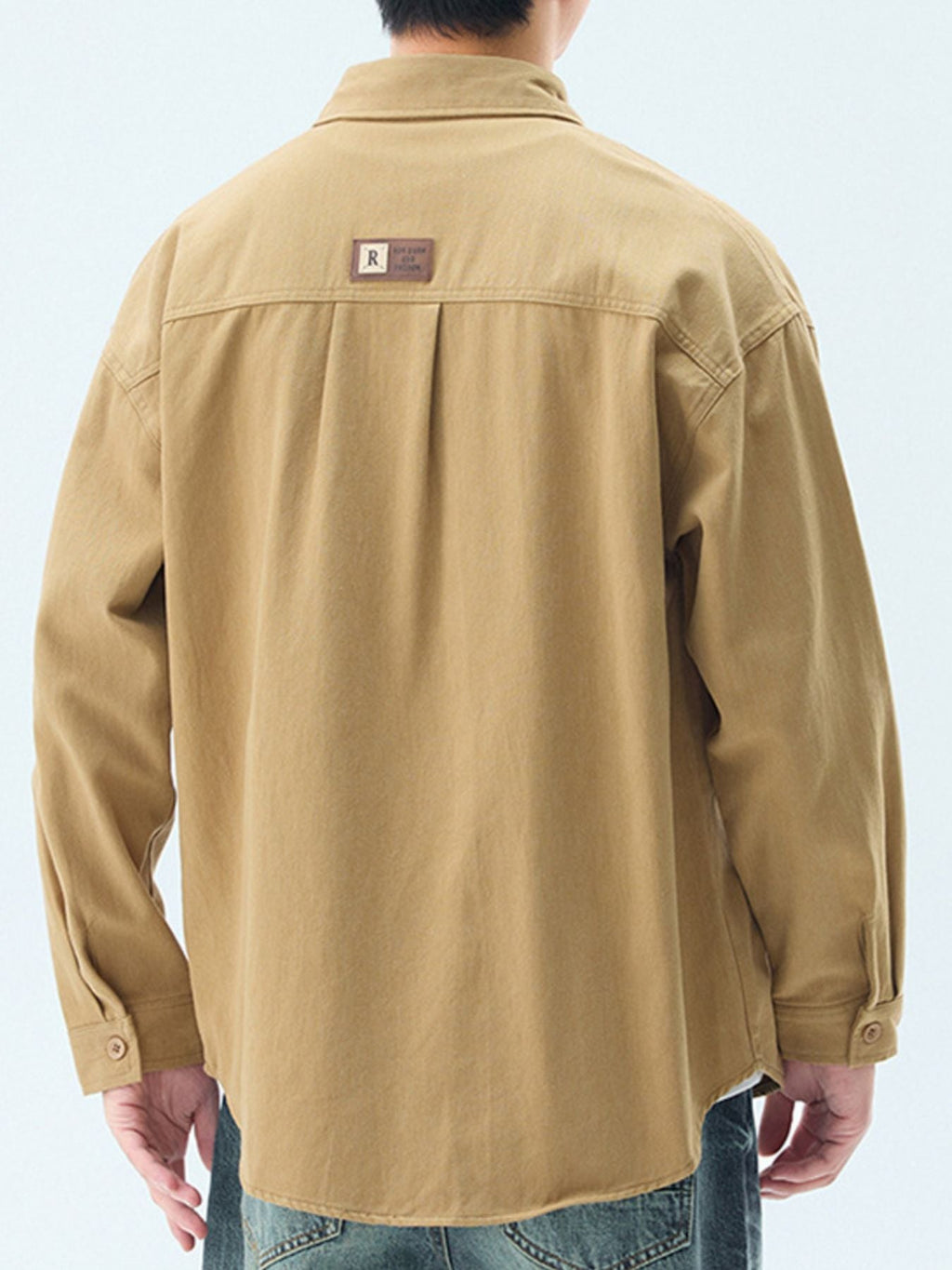 Men's Plus Size Button Up Casual Shirt with Chest Pockets