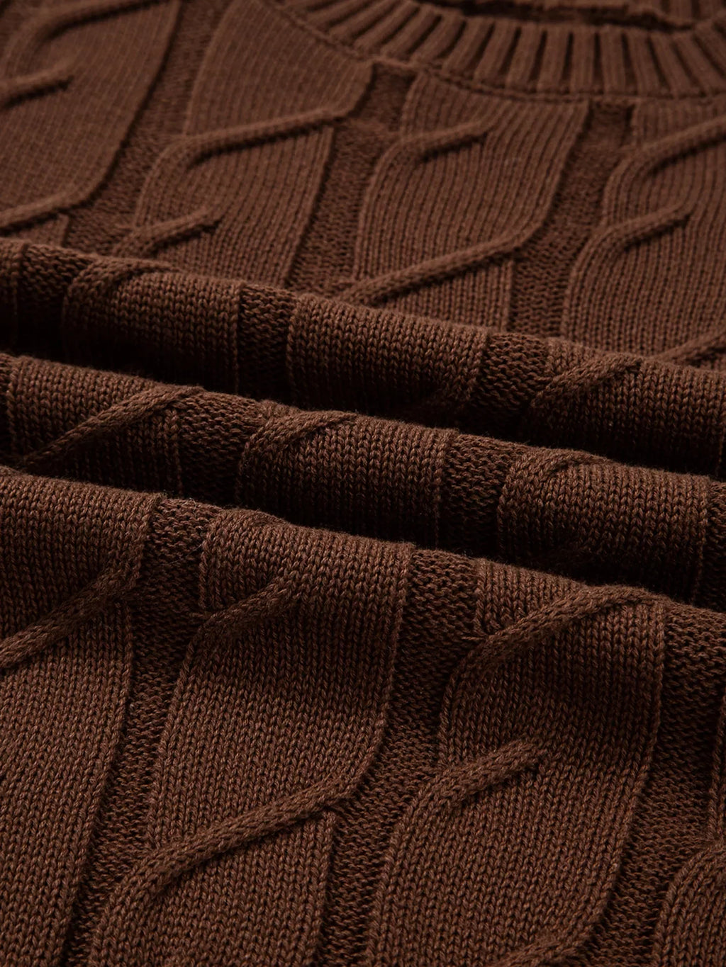 Cable Texture Crew Neck Short Sleeve Sweater Top
