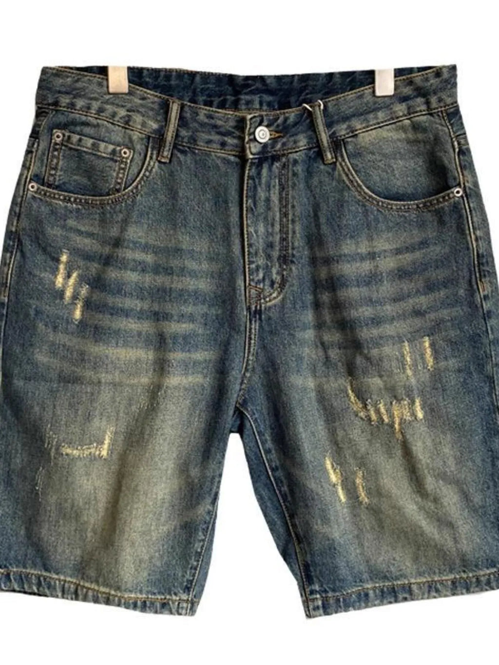 Men's Vintage Washed Distressed Denim Shorts
