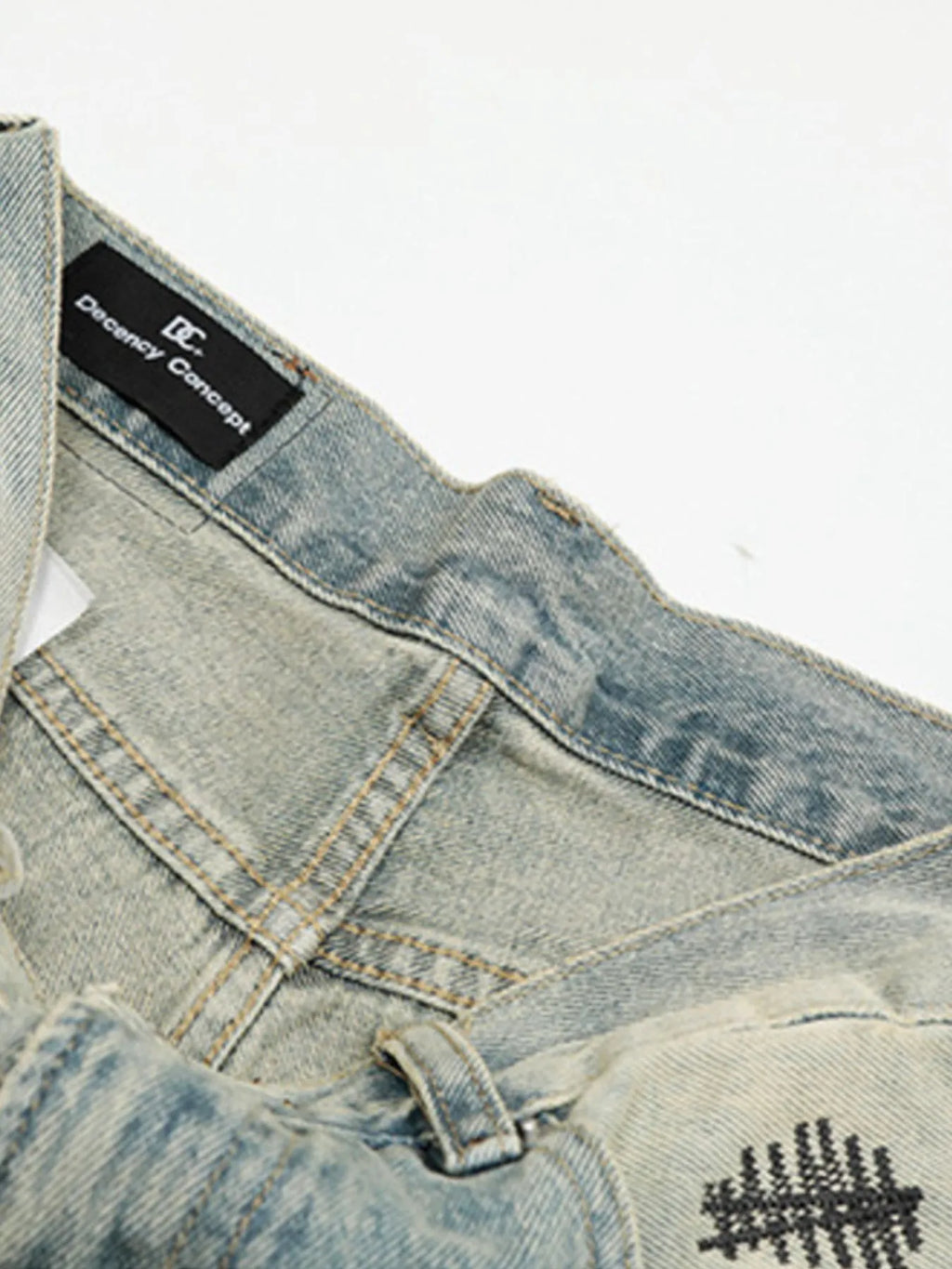 Men's Vintage Distressed Wide Leg Jeans