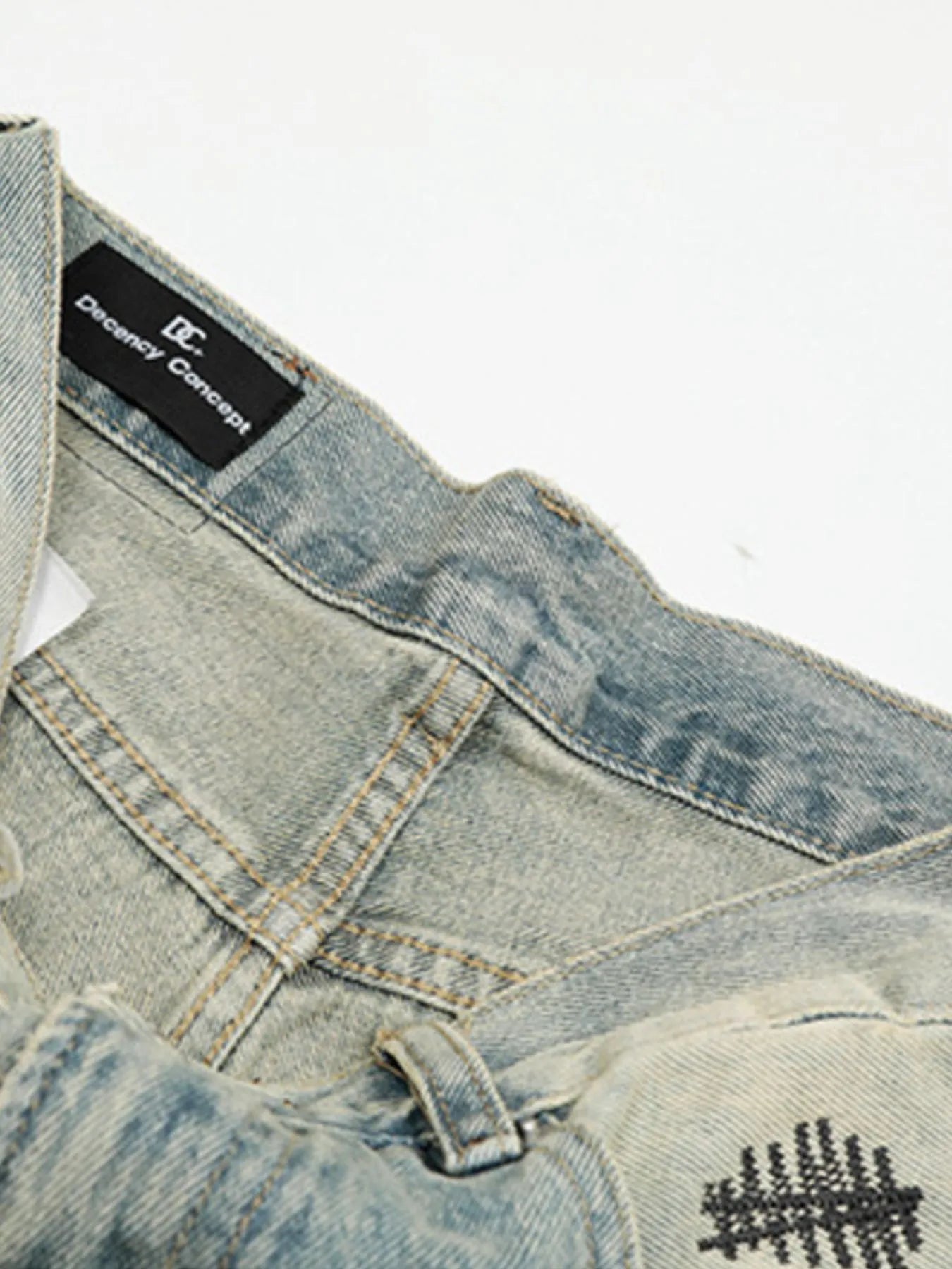 Men's Vintage Distressed Wide Leg Jeans
